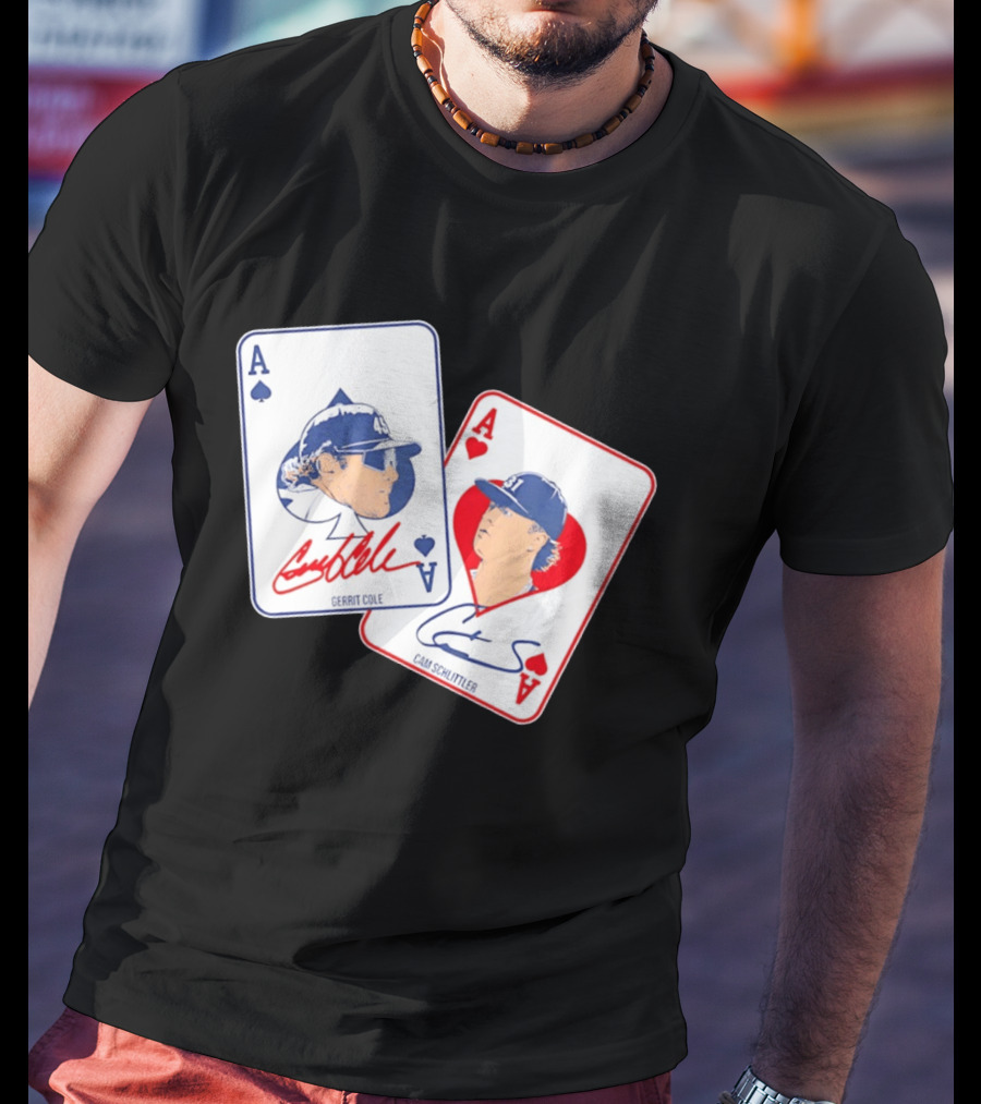 Gerrit Cole Cam Schlittler Ace Of Spades And Hearts Baseball Player Cards Men's T-Shirt