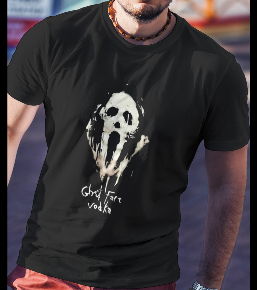 Ghost Face Vodka Skull Art Horror Aesthetic T-Shirt