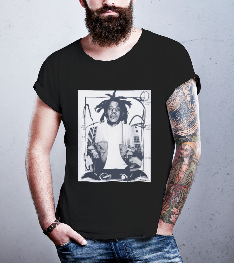 JAY Z Urban Style Portrait With Dreadlocks And Cityscape T-Shirt