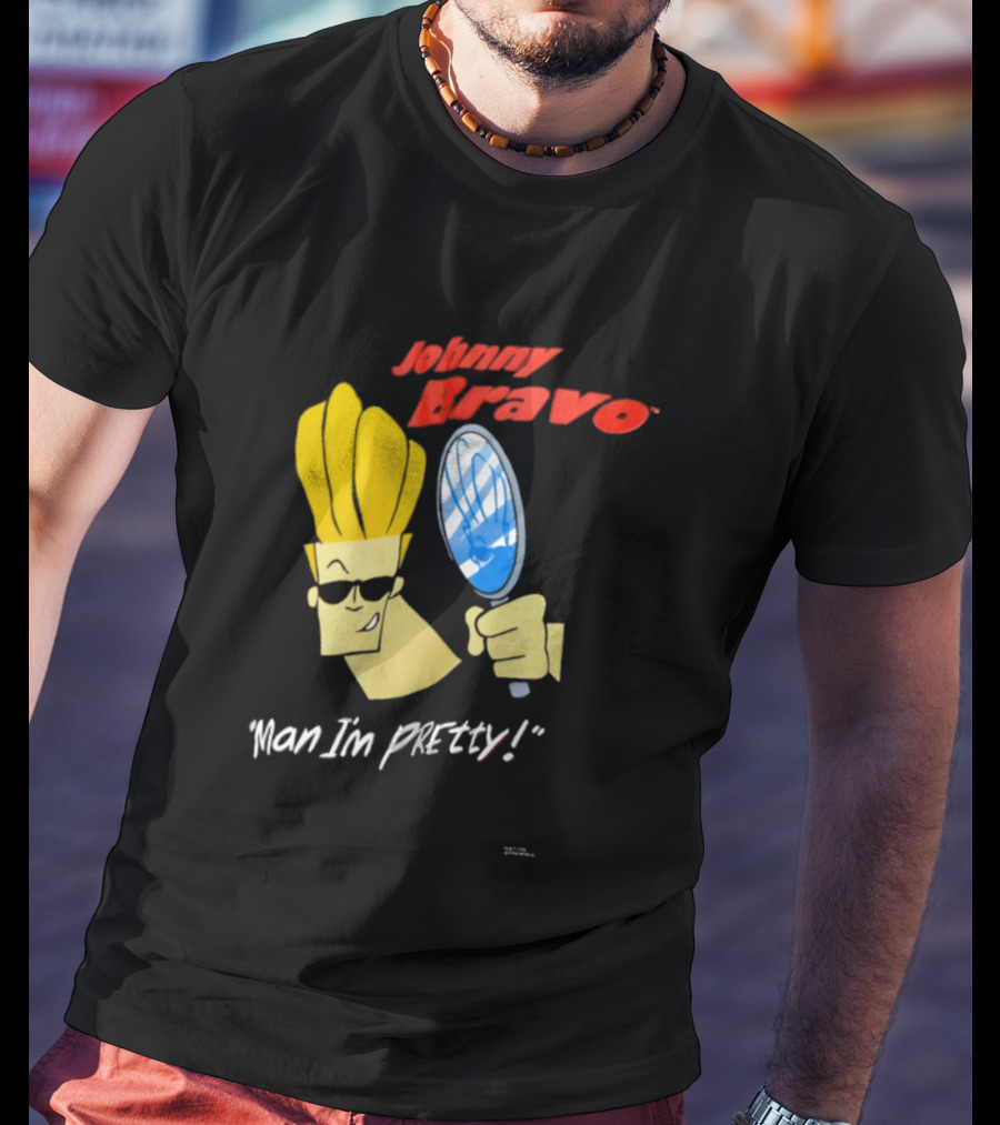 Johnny Bravo Man I'm Pretty Magnifying Mirror T-Shirt