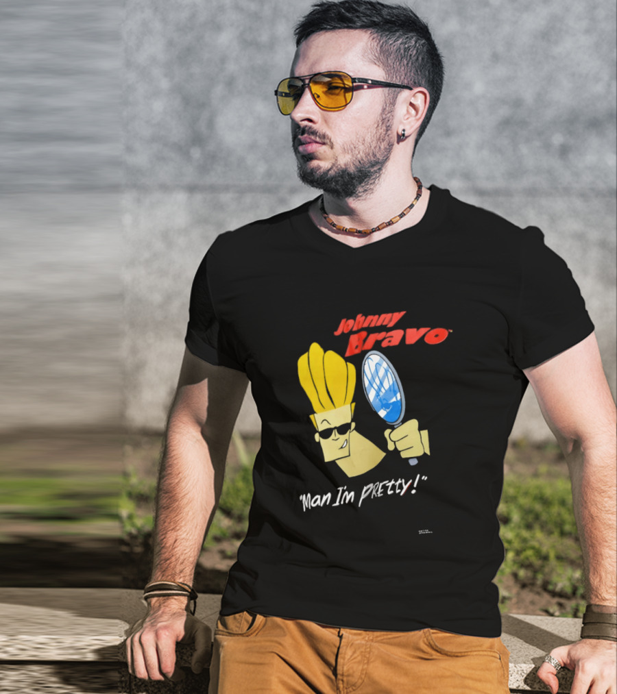 Johnny Bravo Man I'm Pretty Magnifying Mirror T-Shirt