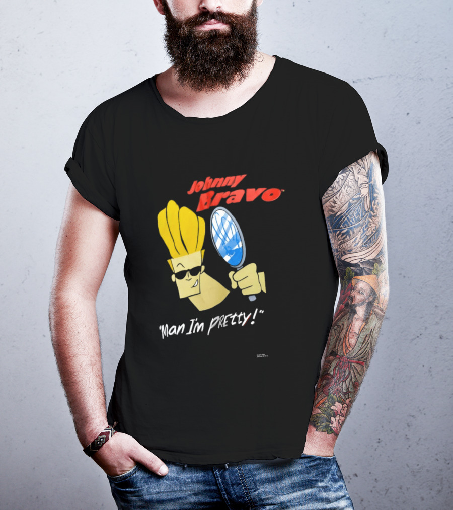 Johnny Bravo Man I'm Pretty Magnifying Mirror T-Shirt