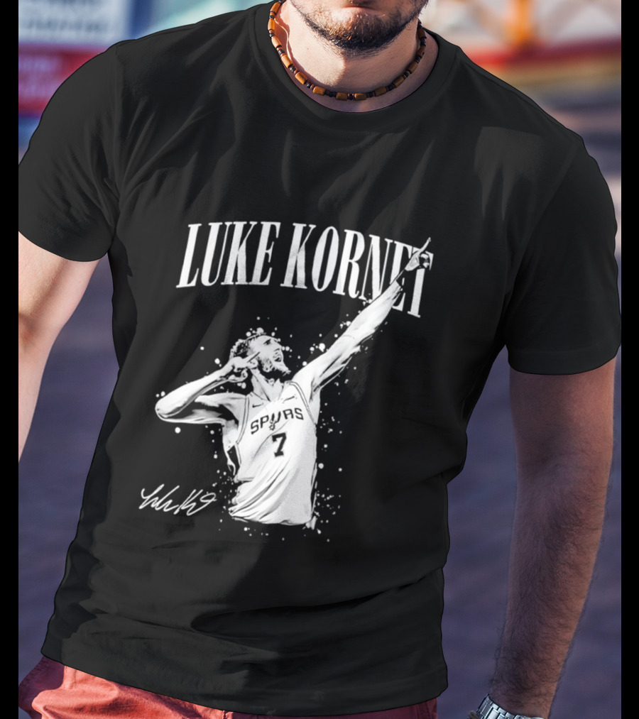 Luke Kornet San Antonio Basketball Number 7 Signature T-Shirt