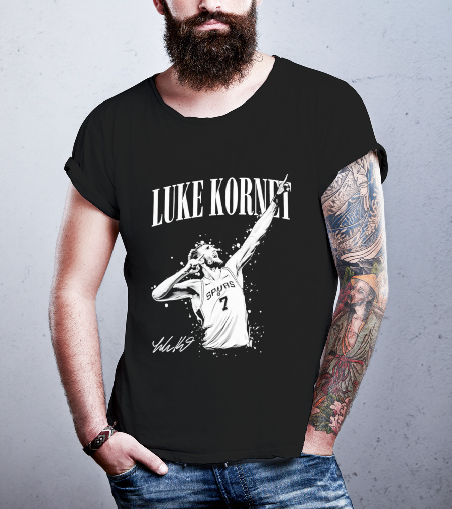 Luke Kornet San Antonio Basketball Number 7 Signature T-Shirt