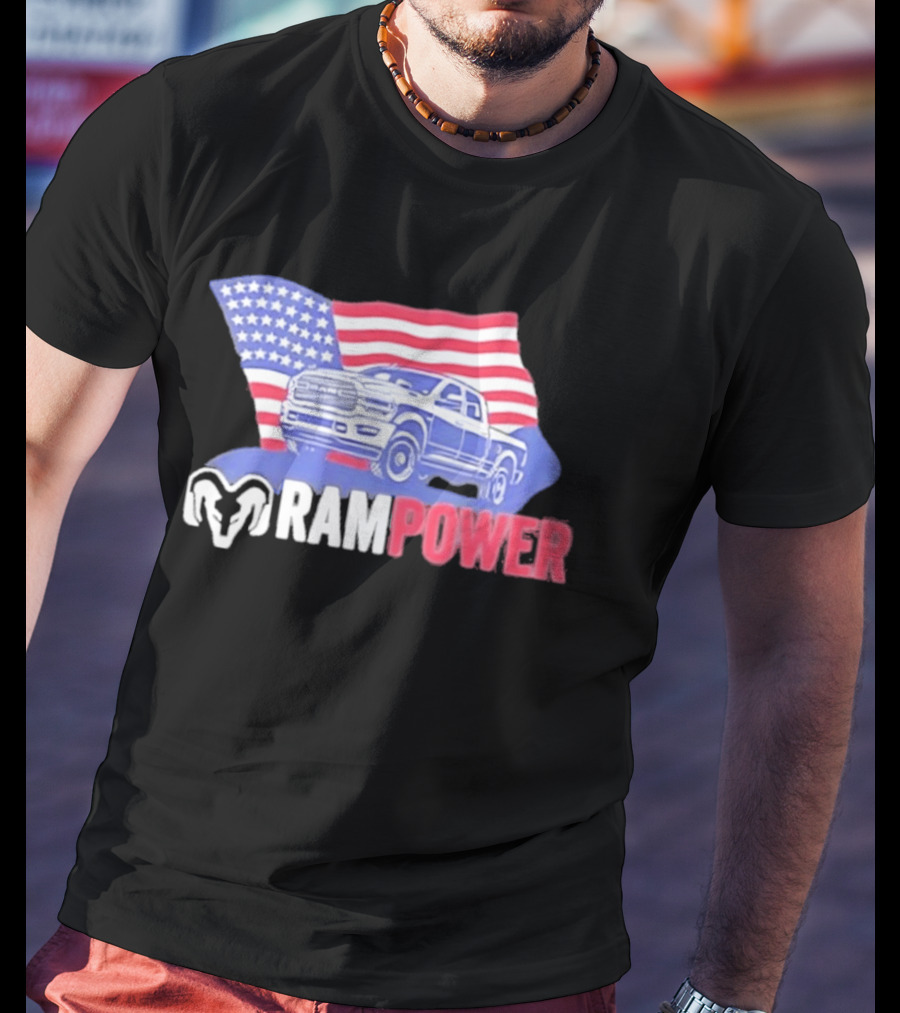 Ram Power American Flag Truck Patriot T-Shirt