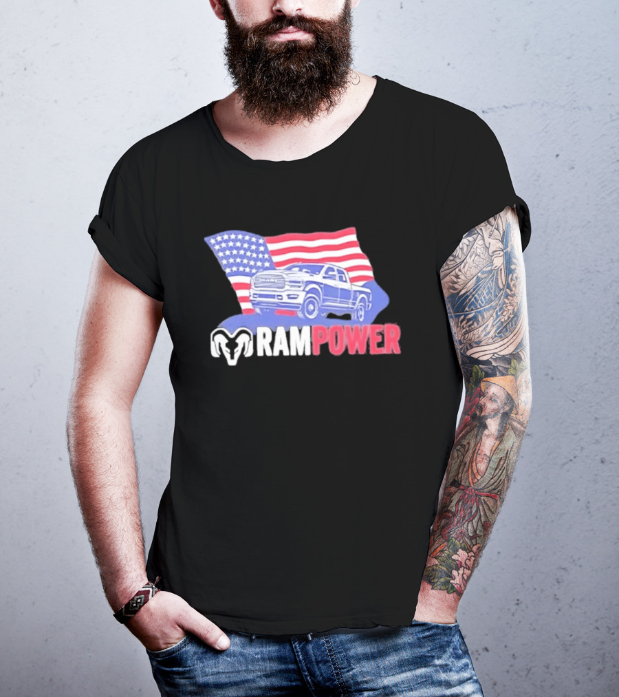 Ram Power American Flag Truck Patriot T-Shirt