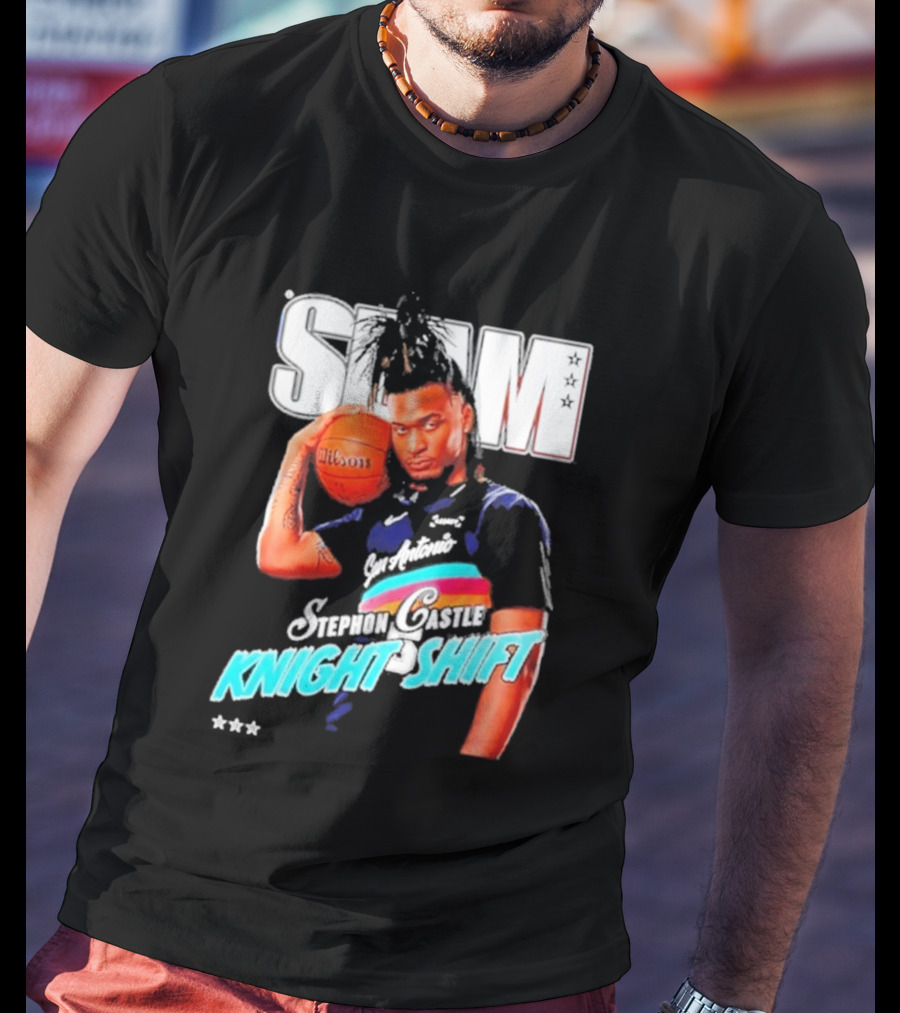 San Antonio Spurs Stephon Castle Slam Knight Shift T-Shirt