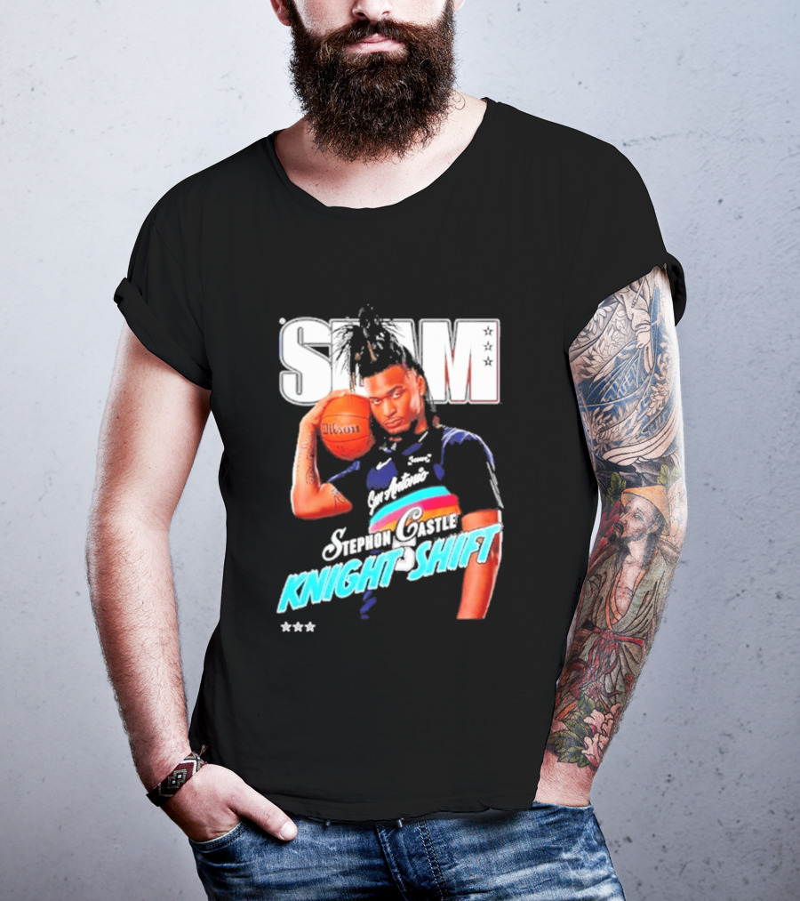 San Antonio Spurs Stephon Castle Slam Knight Shift T-Shirt