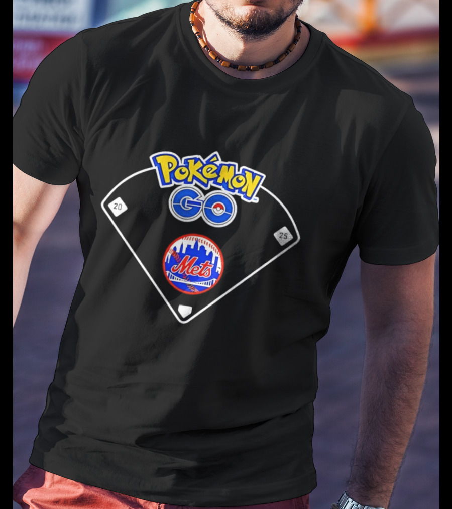 New York Mets Pokémon GO Baseball Diamond T-Shirt