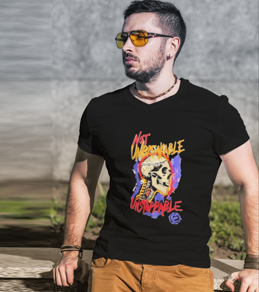 Not Unbreakable Unstoppable Skull Barbed Wire Crown T-Shirt