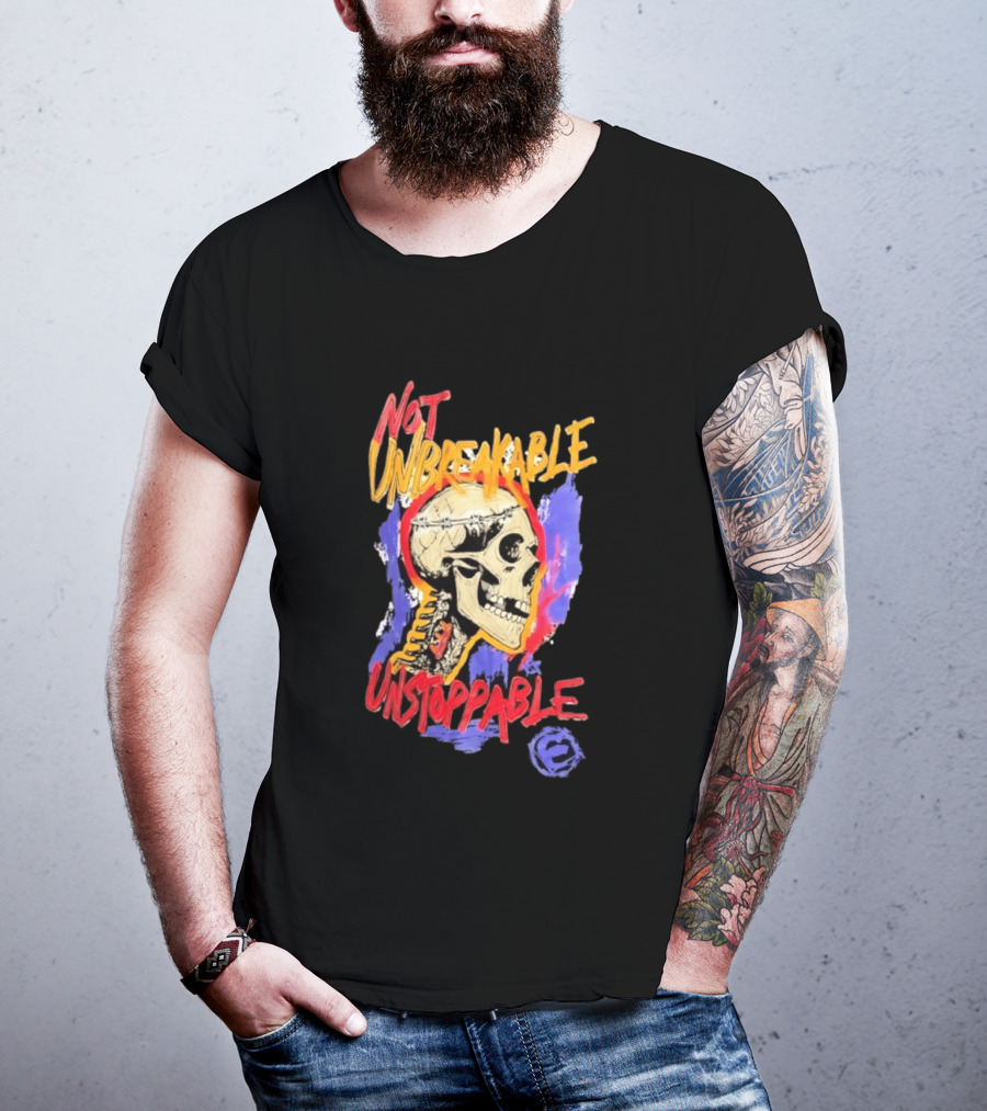 Not Unbreakable Unstoppable Skull Barbed Wire Crown T-Shirt