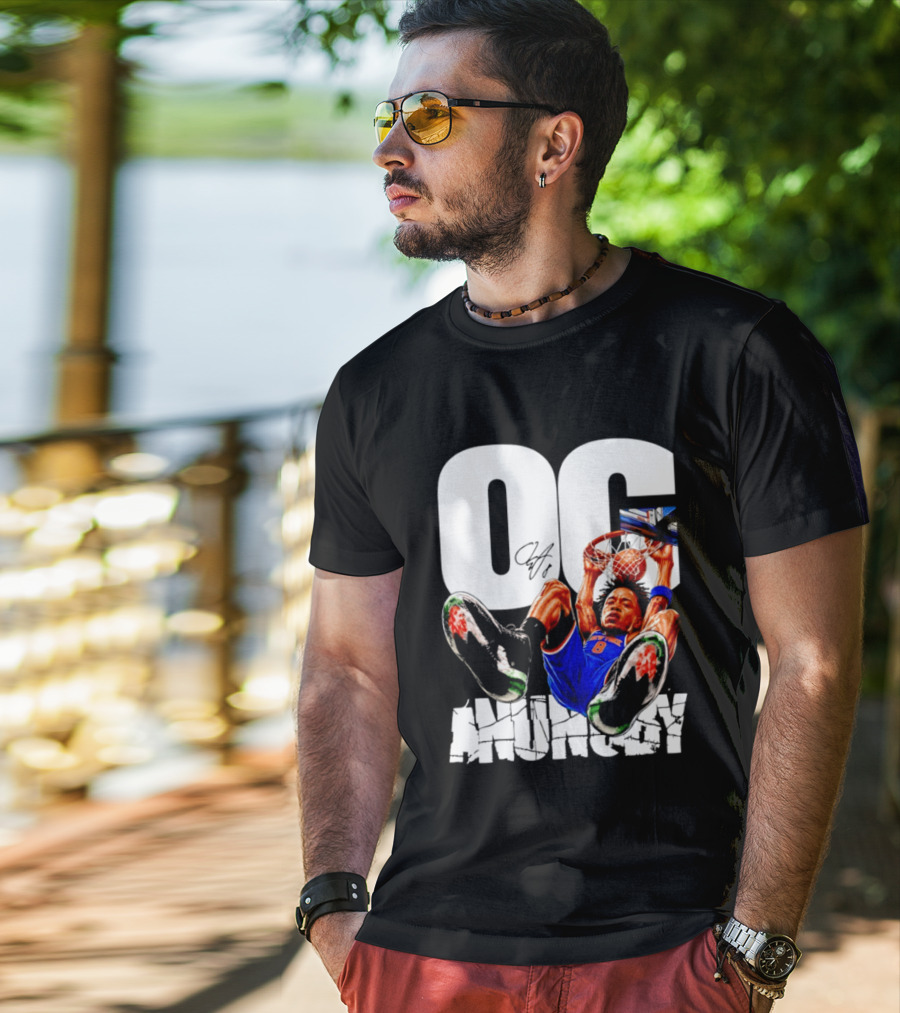 OG Anunoby Dunking New York Knicks Caricature T-Shirt