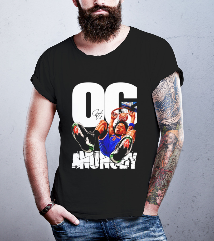 OG Anunoby Dunking New York Knicks Caricature T-Shirt