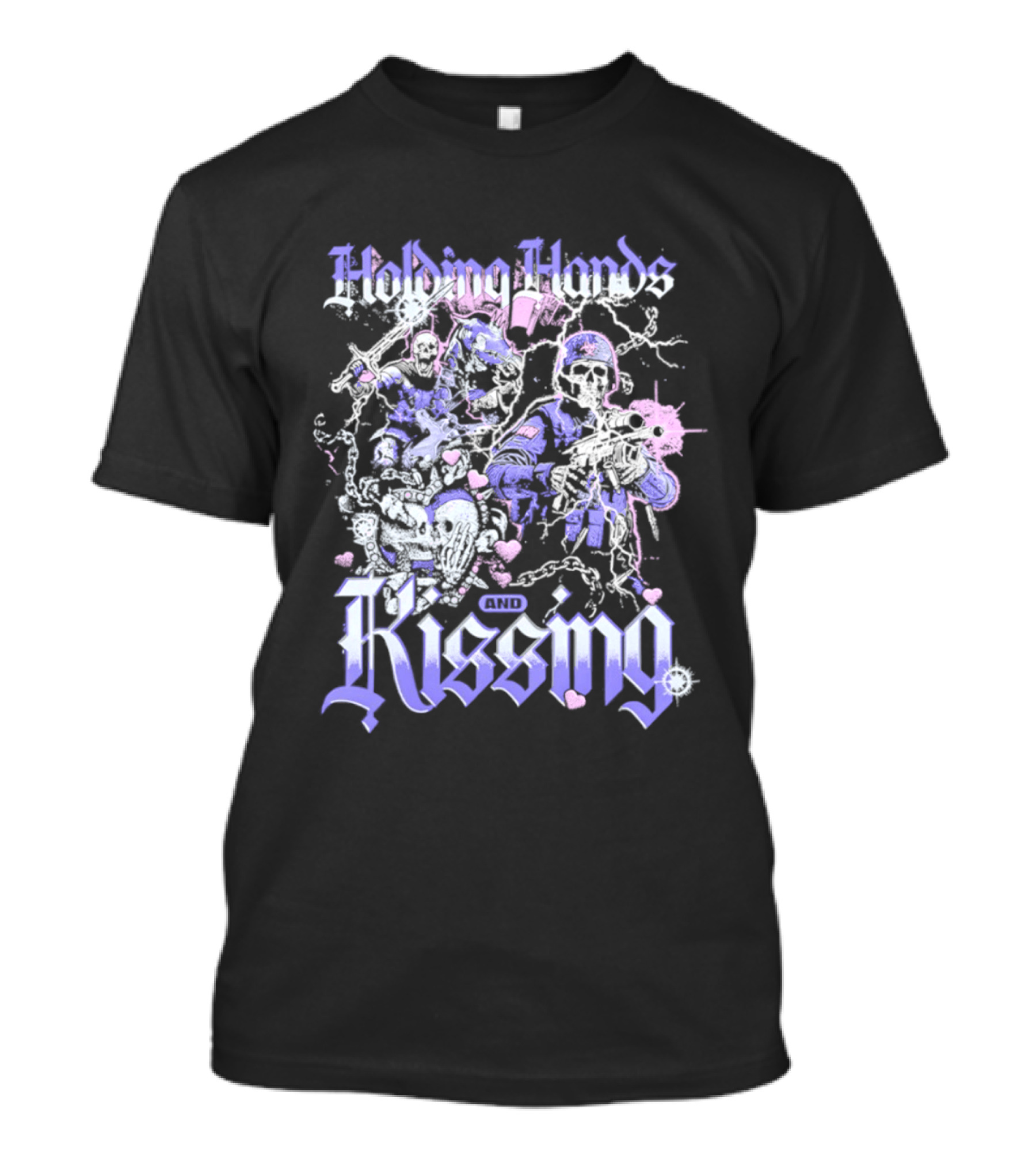 Skeleton Holding Hands Kissing T-Shirt