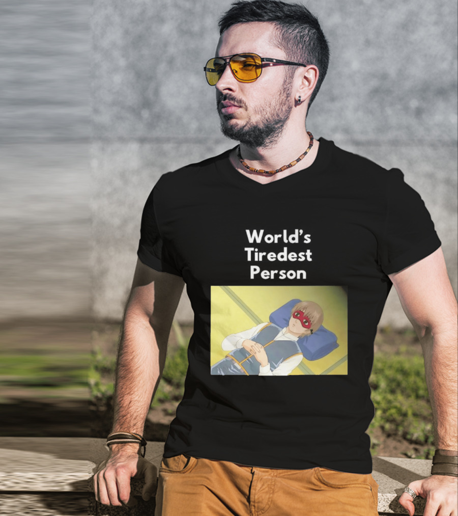 Okita Sougo World's Tiredest Person Anime Character Relaxing T-Shirt