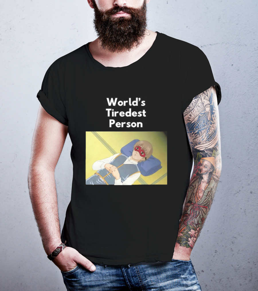 Okita Sougo World's Tiredest Person Anime Character Relaxing T-Shirt