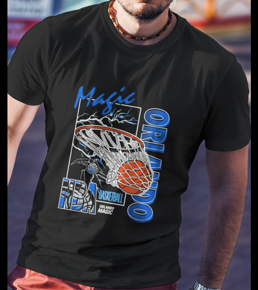 Magic Orlando Basketball NBA Lightning Swish T-Shirt