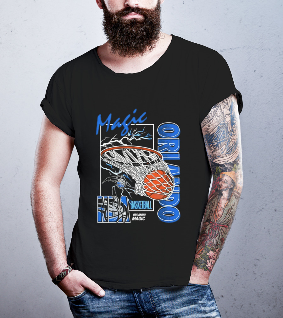 Magic Orlando Basketball NBA Lightning Swish T-Shirt