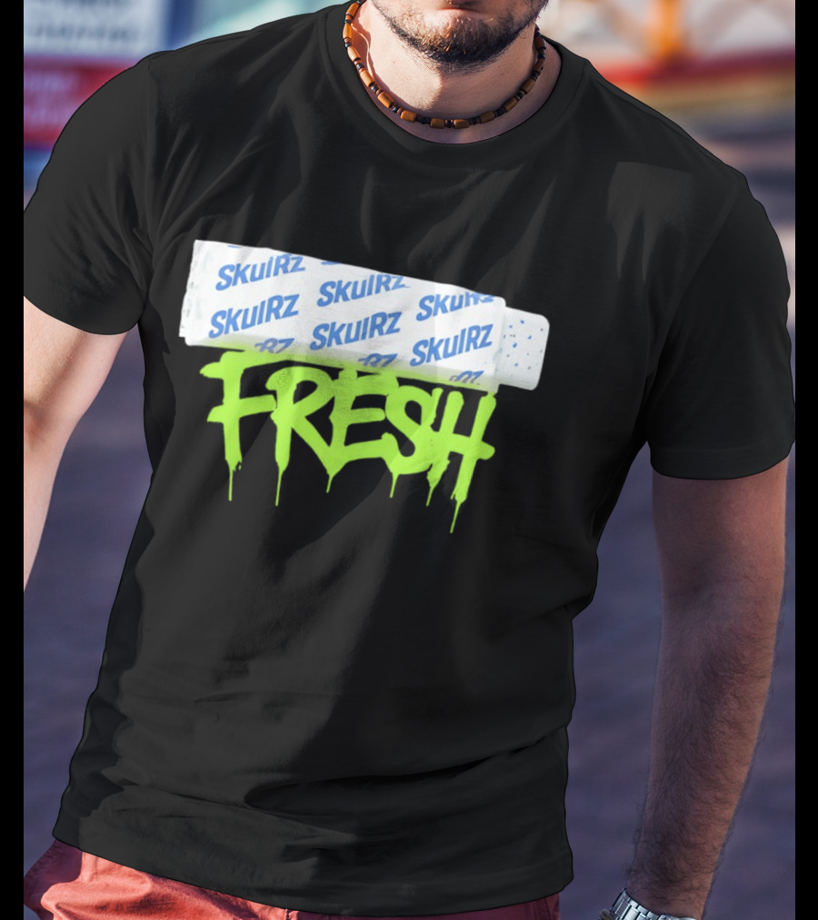 Skulrz Fresh Gum Stylized Wrapper And Green Dripping T-Shirt