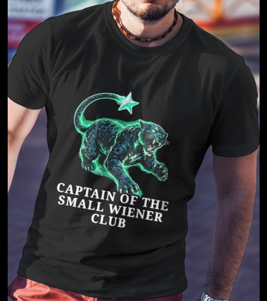 Panther With Star Graphic Captain Of The Small Wiener Club T-Shirt