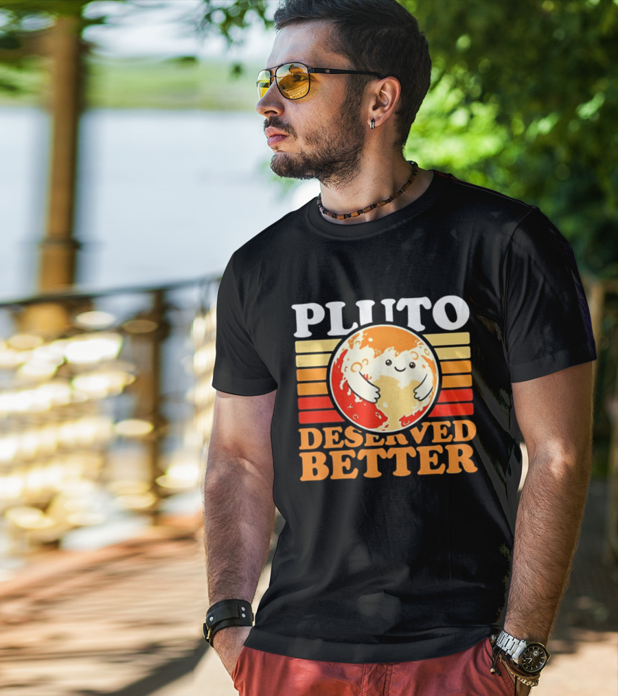 Pluto Deserved Better Cute Cartoon Planet Space Science Astronomy Universe T-Shirt