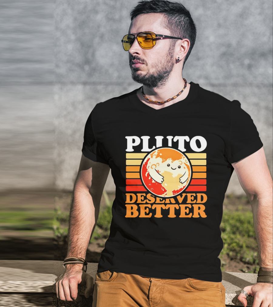 Pluto Deserved Better Cute Cartoon Planet Space Science Astronomy Universe T-Shirt