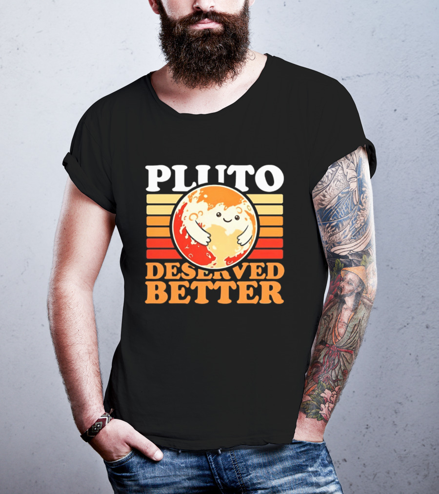 Pluto Deserved Better Cute Cartoon Planet Space Science Astronomy Universe T-Shirt