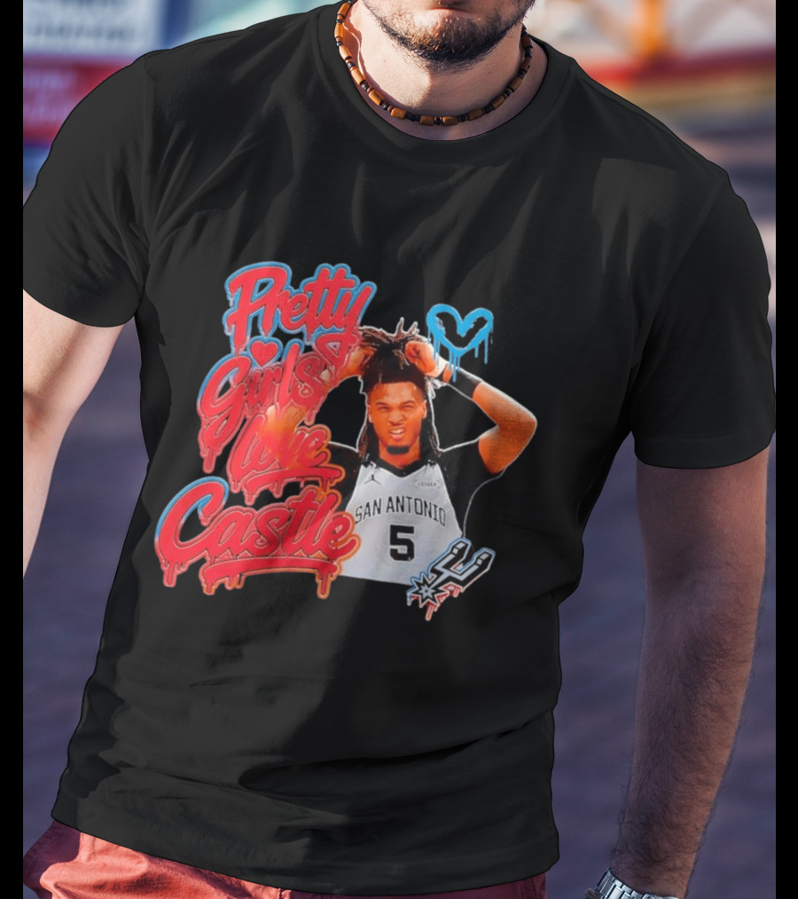 Pretty Girls Love Castle San Antonio Number 5 Spurs T-Shirt