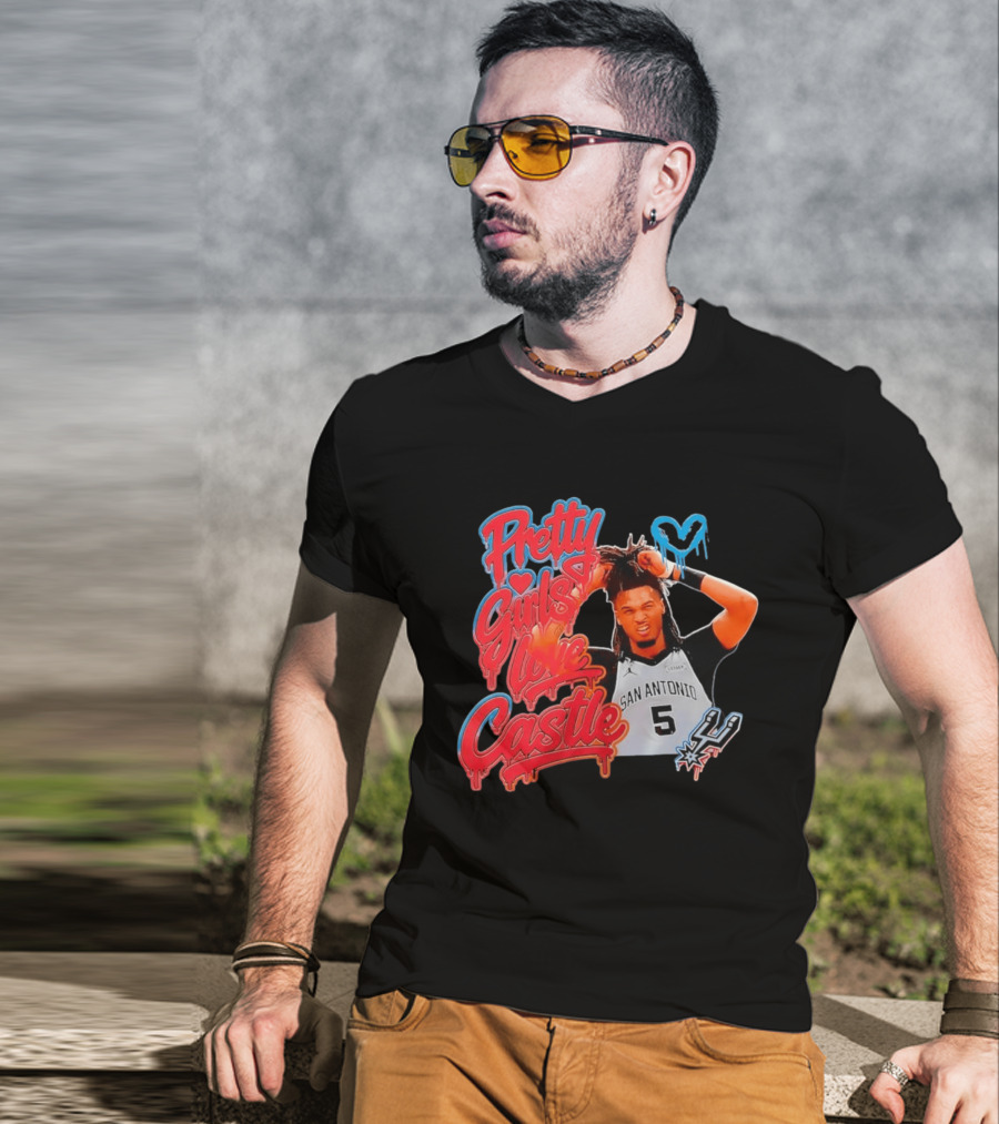 Pretty Girls Love Castle San Antonio Number 5 Spurs T-Shirt