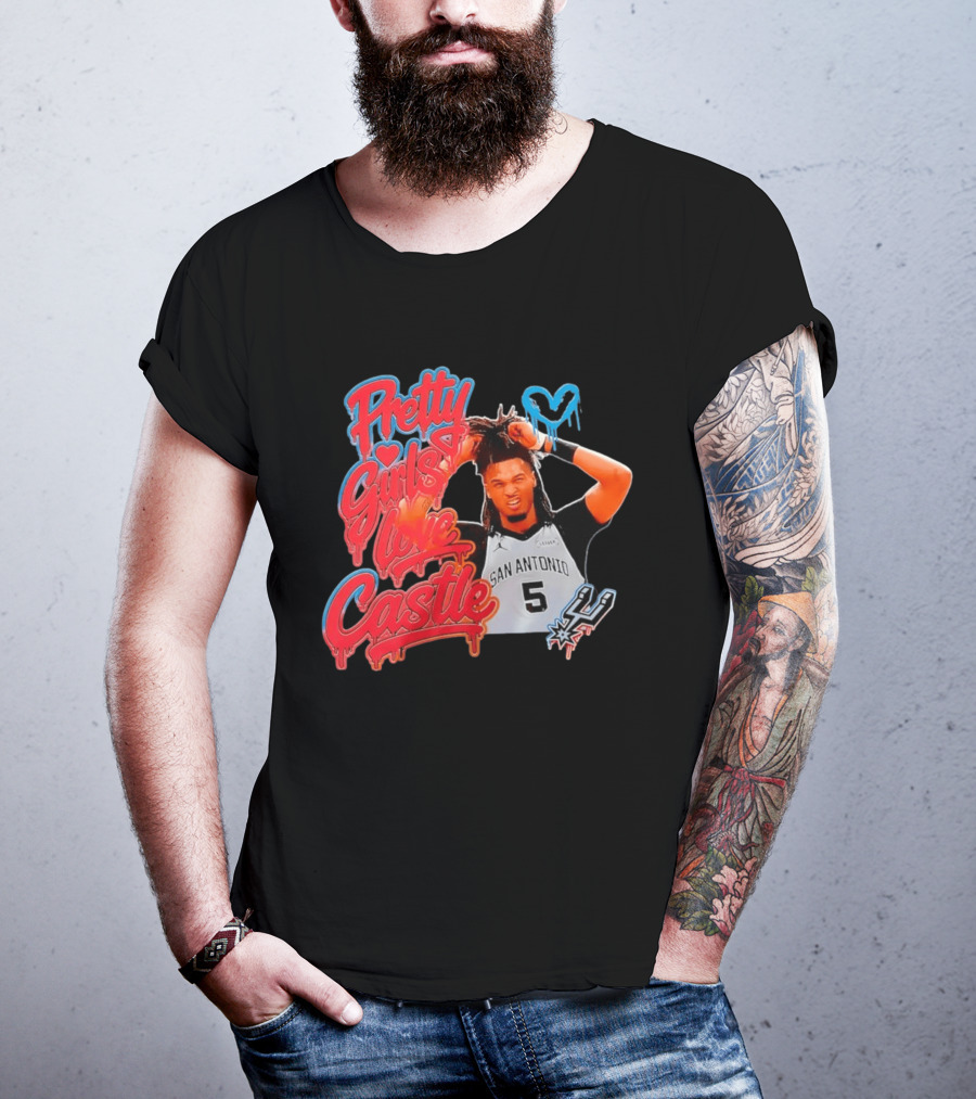 Pretty Girls Love Castle San Antonio Number 5 Spurs T-Shirt