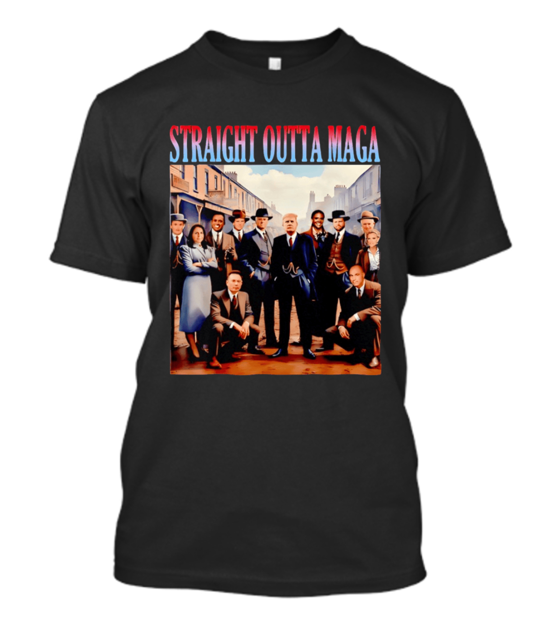 Straight Outta MAGA Donald Trump Elon Musk Tucker Carlson Vivek Ramaswamy Peaky Blinders T-Shirt