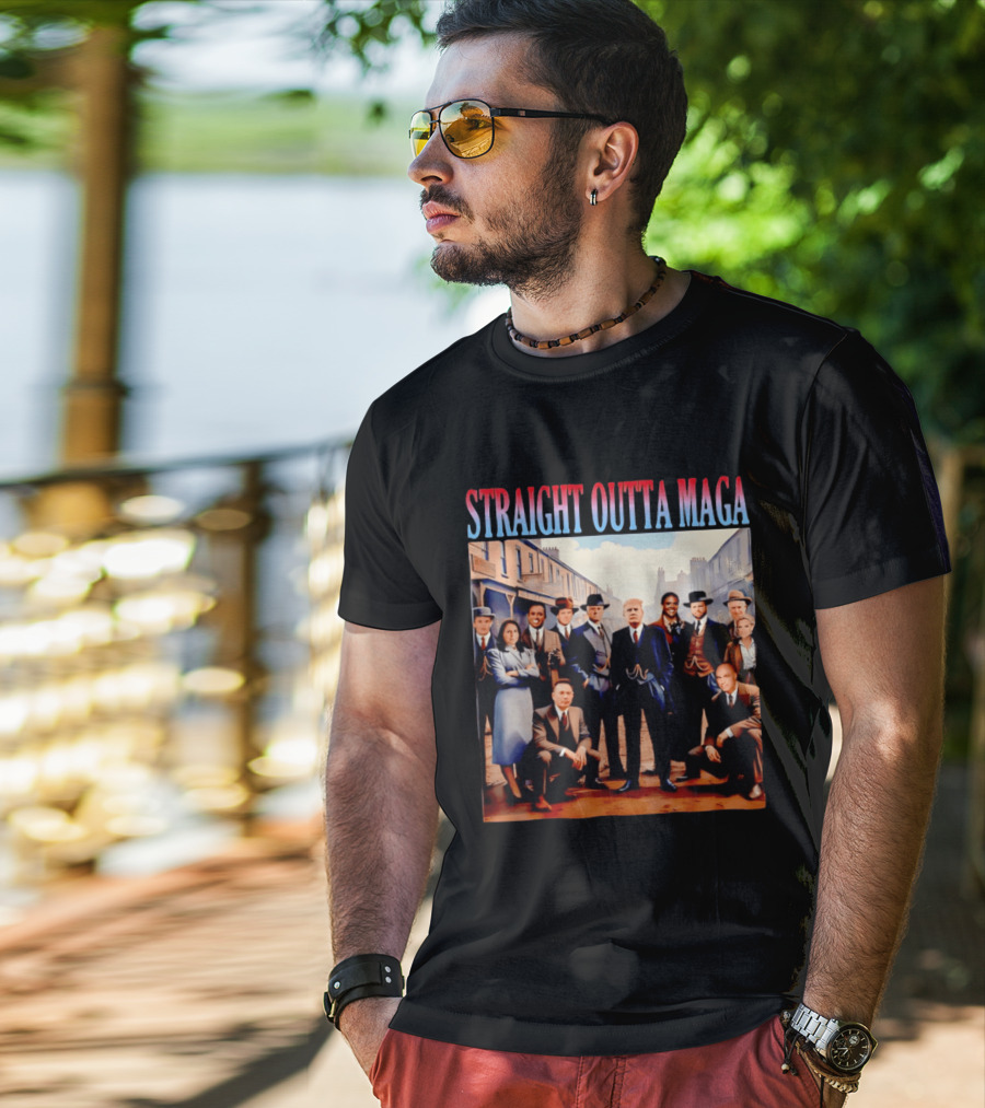 Straight Outta MAGA Donald Trump Elon Musk Tucker Carlson Vivek Ramaswamy Peaky Blinders T-Shirt