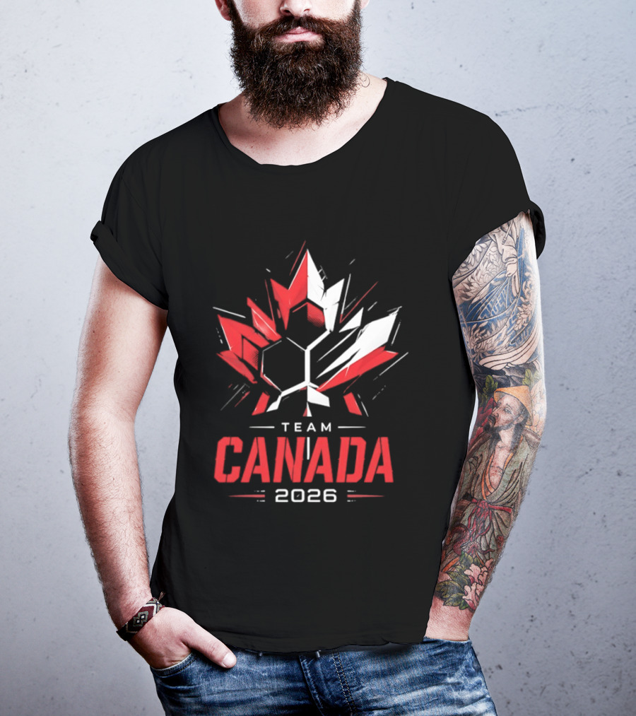 Team Canada 2026 Maple Leaf Geometric Sport Team Canada 2026 T-Shirt