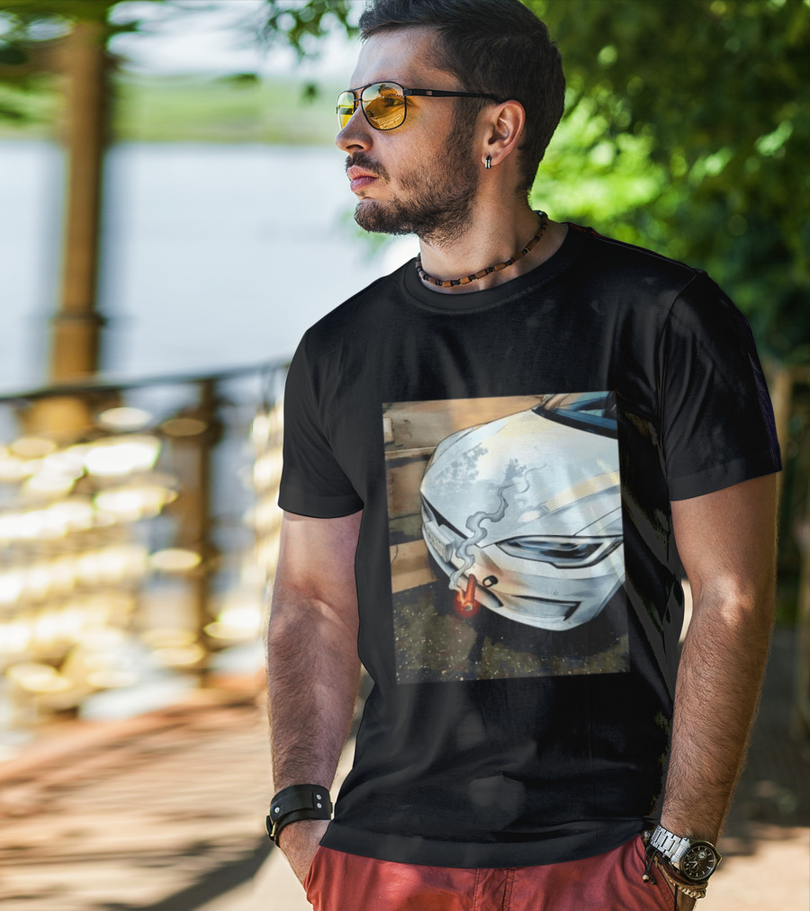 Tesla Car Smoking Light It Up T-Shirt