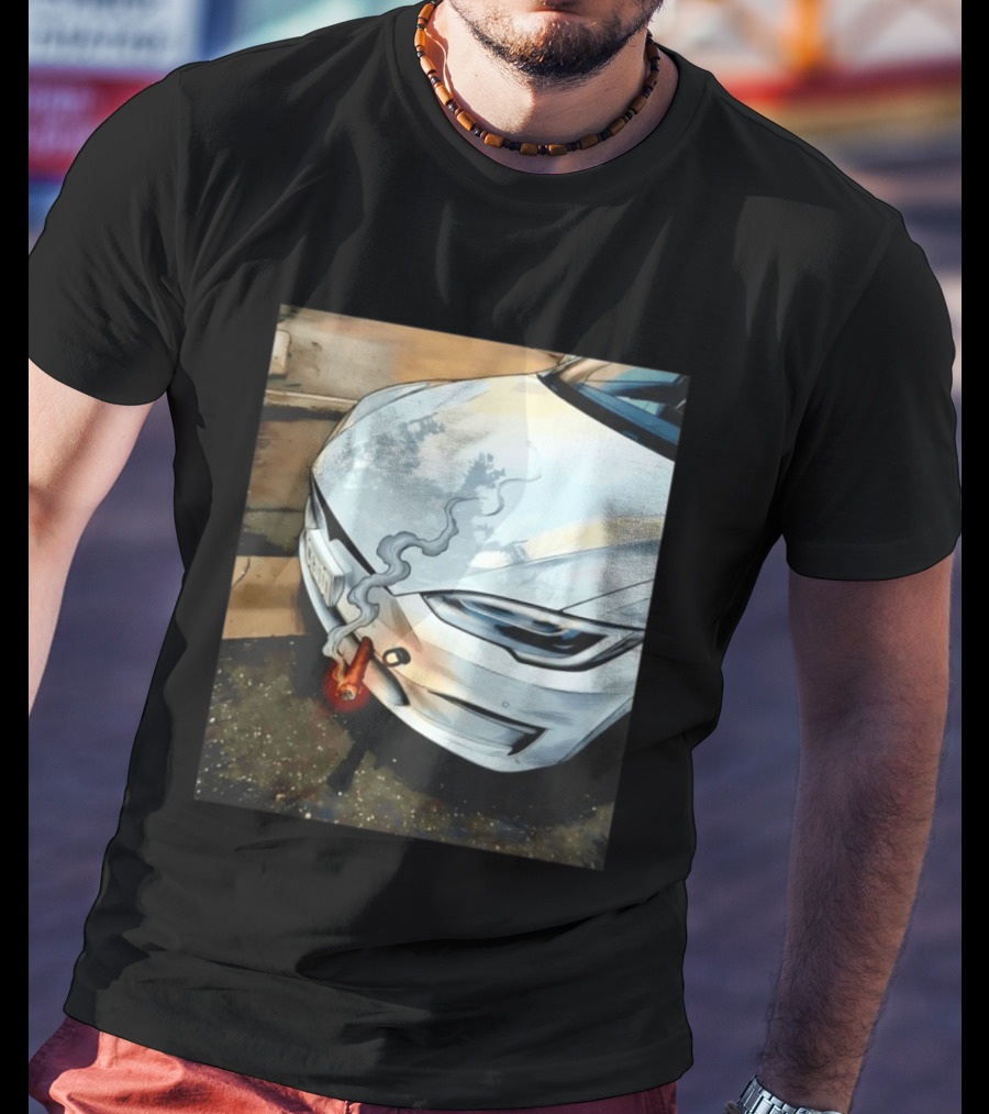 Tesla Car Smoking Light It Up T-Shirt