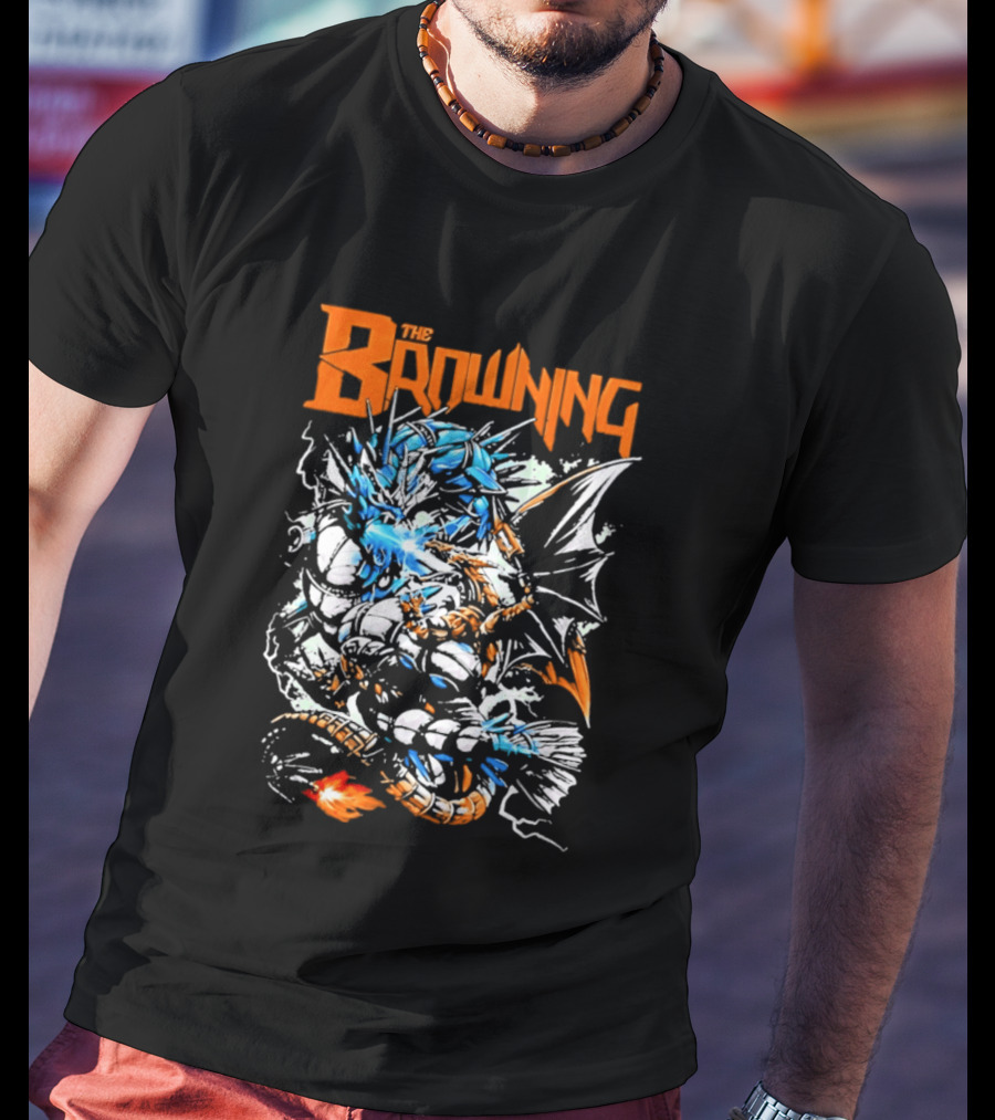 The Browning Cybernetic Dragon Sci Fi Fantasy Heavy Metal Battle T-Shirt