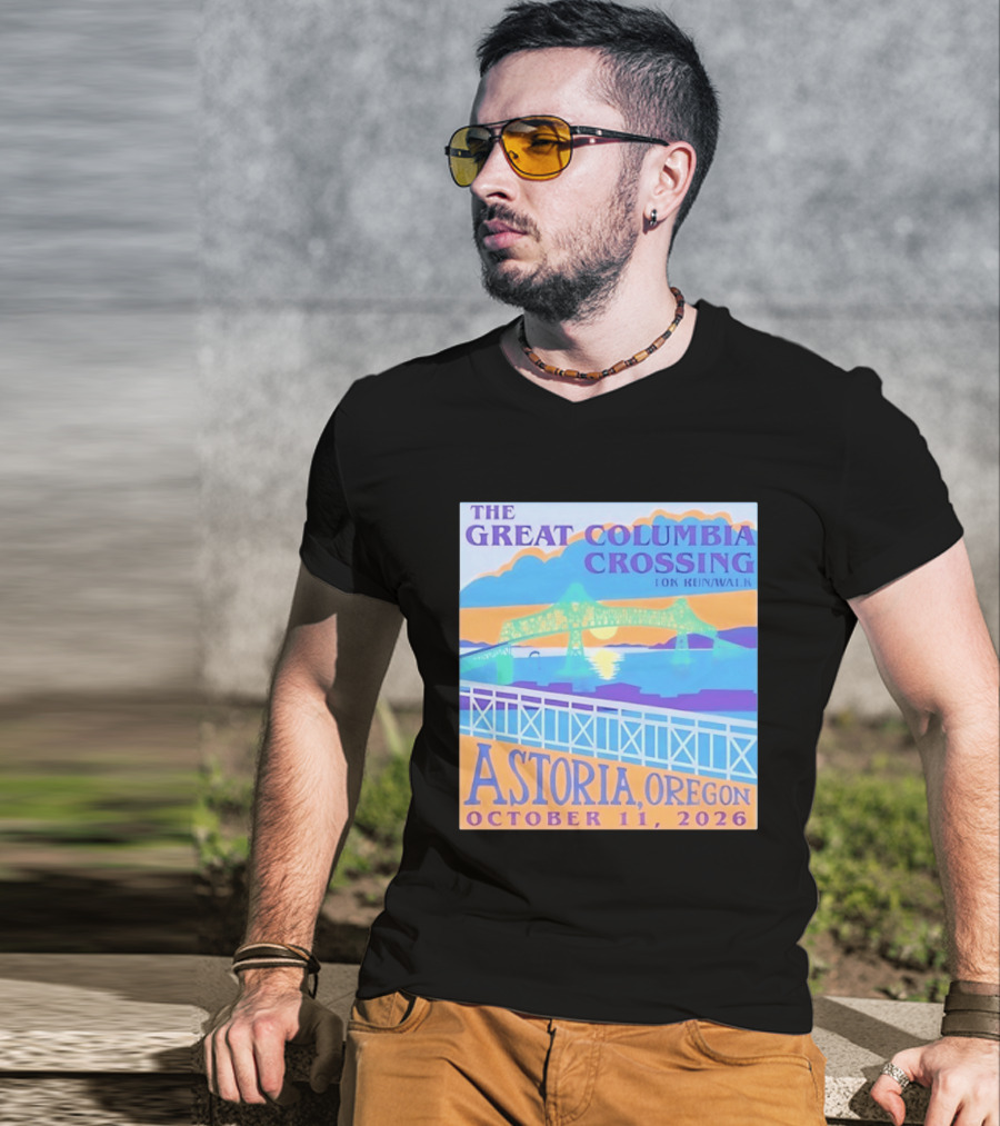 The Great Columbia Crossing 10K Run Walk Astoria Oregon October 11 2026 T-Shirt