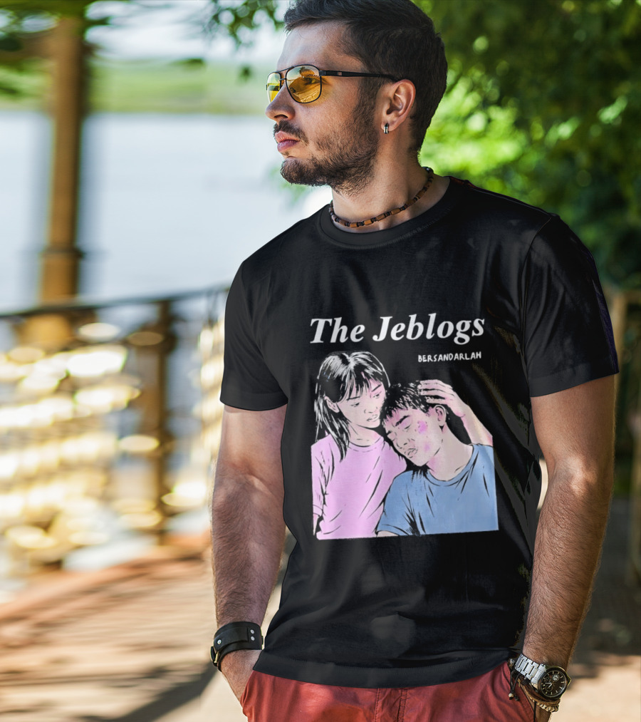 The Jeblogs Bersandarlah Pastel Art Style Tender Moment T-Shirt