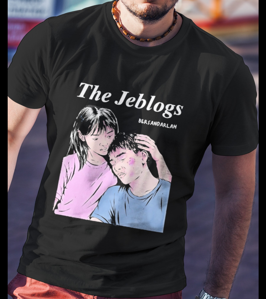 The Jeblogs Bersandarlah Pastel Art Style Tender Moment T-Shirt