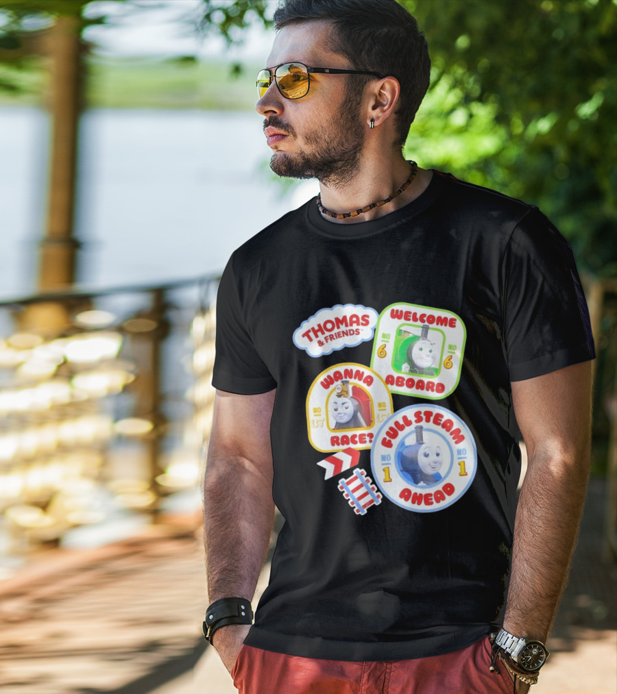Thomas And Friends Welcome Aboard Full Steam Ahead Wanna Race No 1 No 6 No 37 T-Shirt