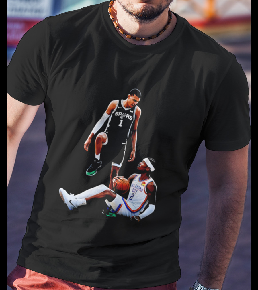 Victor Wembanyama Spurs Number 1 Vs Oklahoma City Number 2 Basketball Matchup T-Shirt
