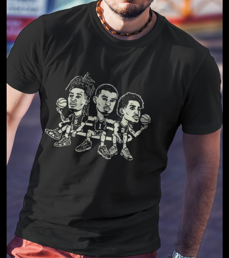 Victor Wembanyama Stephon Castle Dylan Harper San Antonio Spurs Basketball Caricature T-Shirt