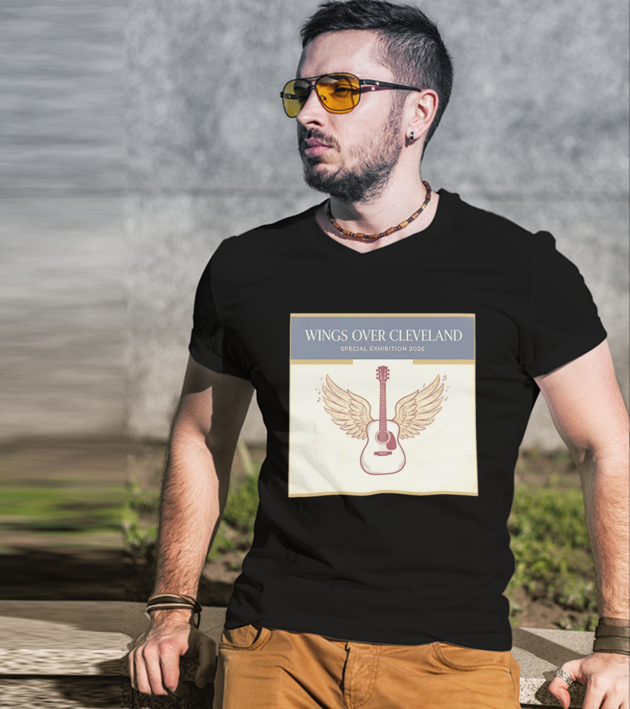 Wings Over Cleveland Special Exhibition 2026 Guitar With Wings And Music Notes T-Shirt