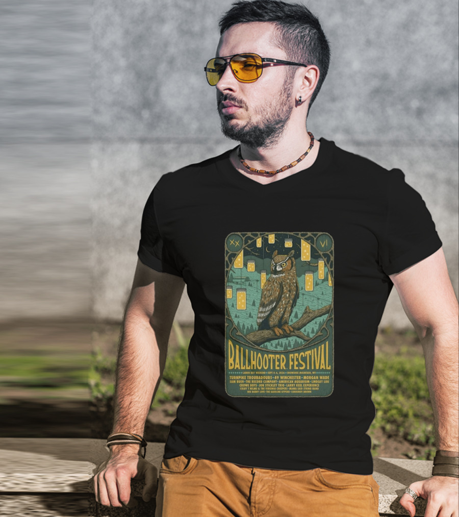 Ballhooter Festival Snowshoe Mountain 2026 Owl Lanterns Turnpike Troubadours Morgan Wade Labor Day Weekend T-Shirt
