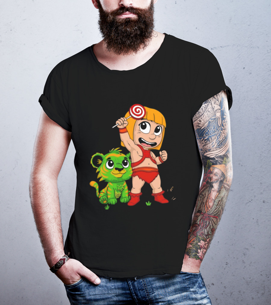 He Man And Battle Cat Masters Of Kindergarten Lollipop Adventure T-Shirt