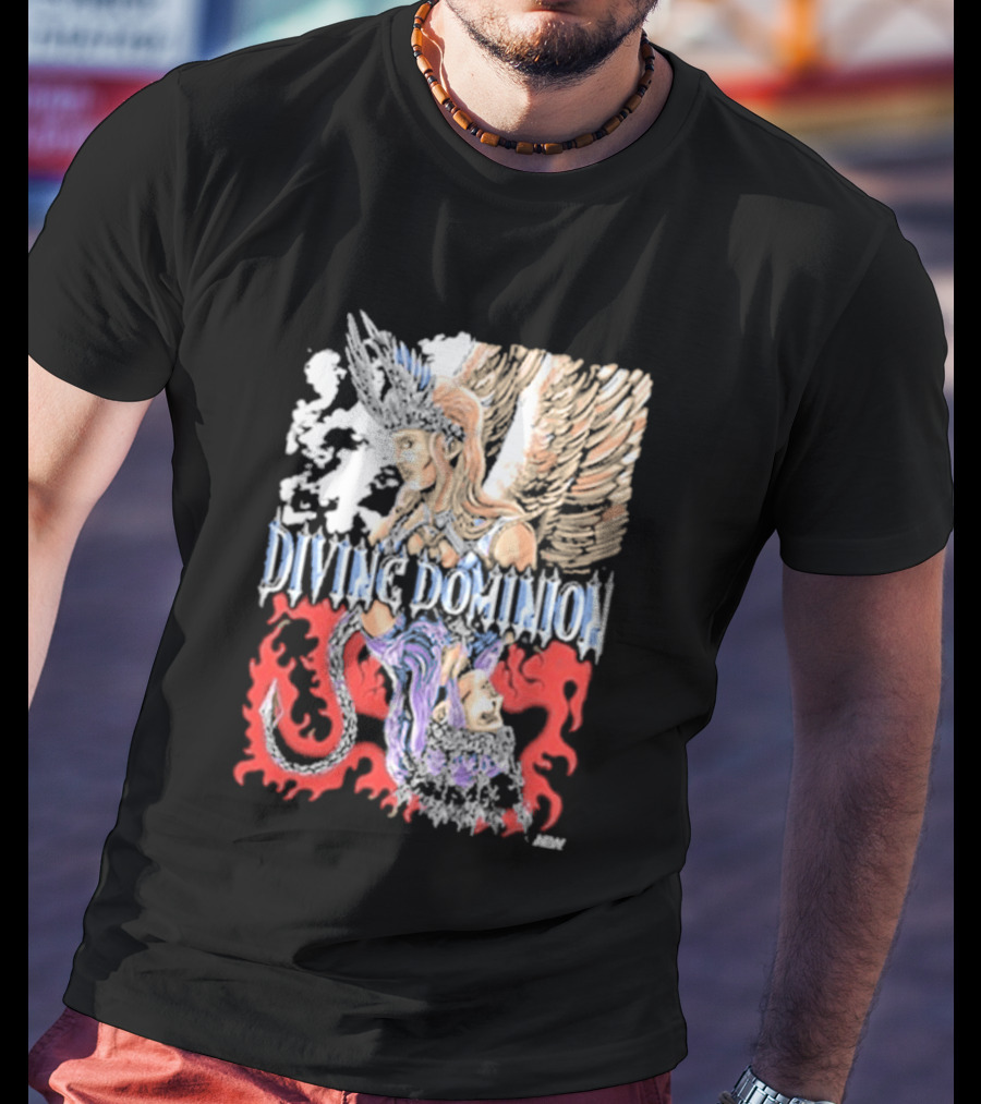 Divine Dominion Angel And Dragon Clash Heaven And Hell T-Shirt