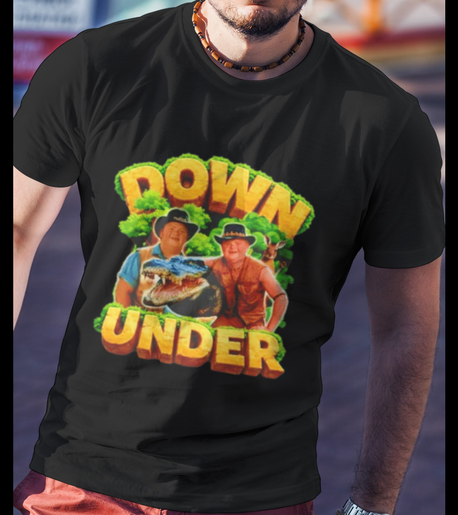 Down Under Crocodile Hunter Adventure With Outback Characters T-Shirt