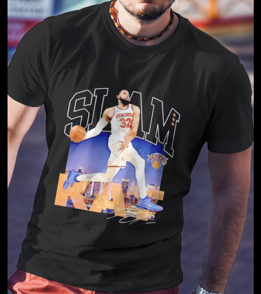 Karl Anthony Towns New York Knicks Slam Kat NBA Basketball 32 Jersey T-Shirt