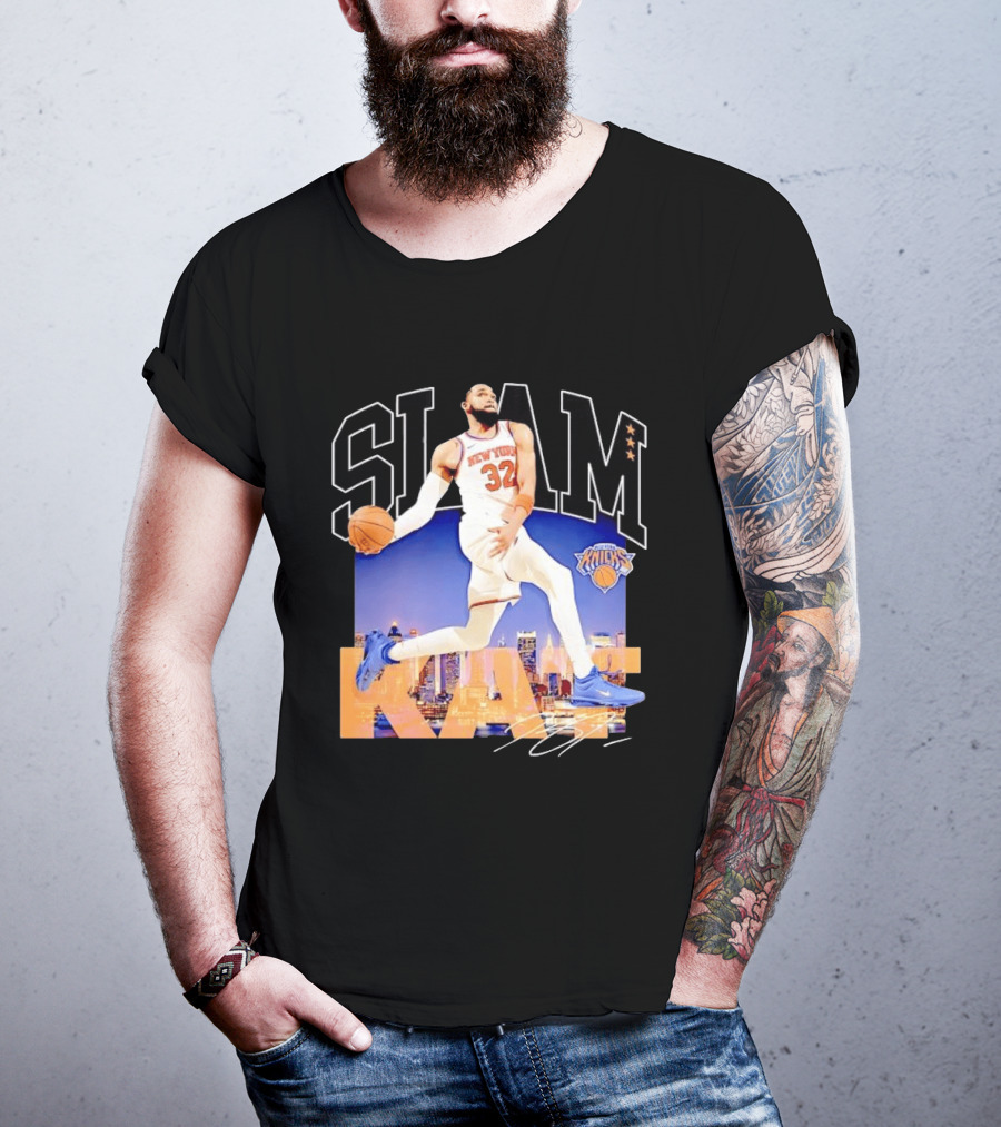 Karl Anthony Towns New York Knicks Slam Kat NBA Basketball 32 Jersey T-Shirt