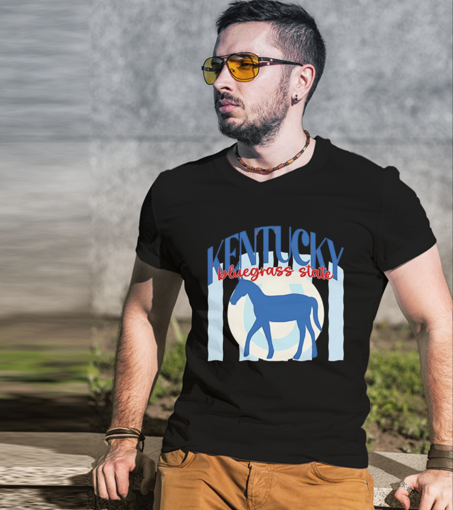 Kentucky Bluegrass State Horse Horseshoe T-Shirt